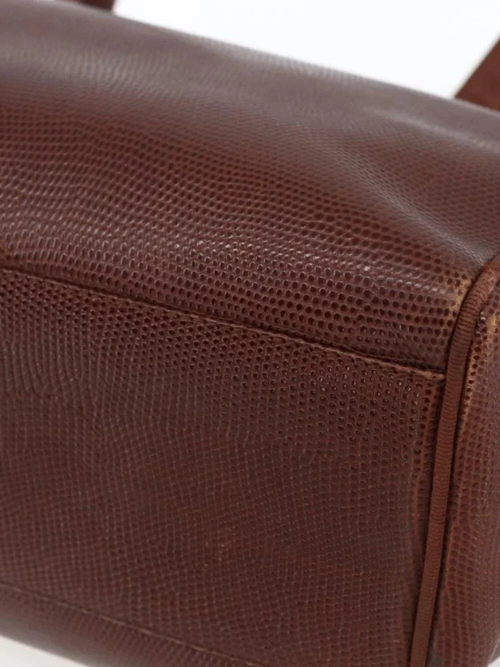 Salvatore Ferragamo Vala Shoulder Bag Leather Brown Gold Auth ka1378